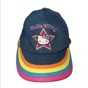 2005 Hello Kitty Denim Navy Blue Adjustable Hat